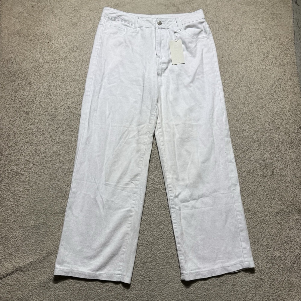 Musera Jeans Womens 28 White Denim Relaxed Boyfriend Fit High Rise 31x28.5 NEW